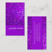 Eleganter Lila Glitzer Visitenkarte (Vorne/Hinten)