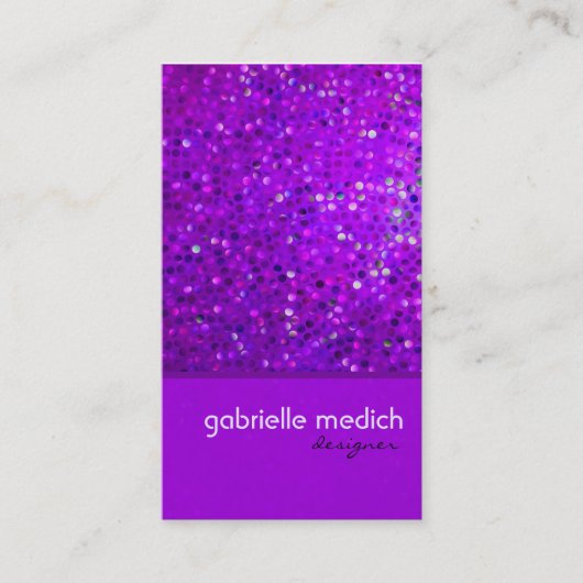 Eleganter Lila Glitzer Visitenkarte (Vorderseite)
