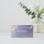 Eleganter Lila Glitzer Visitenkarte (Stehend Vorderseite)