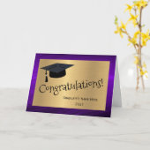 Eleganter Lila Gold Cap Herzlichen Glückwunsch Abs Karte (Gelbe Blume)