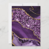 Eleganter Lila & Gold Glitzer Agate 21. Geburtstag Einladung (Rückseite)