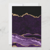 Eleganter Lila & Gold Glitzer Agate 60. Geburtstag Einladung (Rückseite)