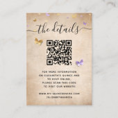 Eleganter Lila Goldbarren-UAWG QR-Code Begleitkarte (Vorderseite)