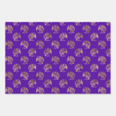 Eleganter Lila Golddrache Geschenkpapier Set (Vorderseite)