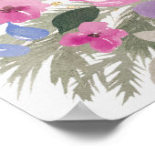 Eleganter Lila Golden Winter Floral Bridal Empfang Poster (Ecke)