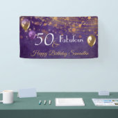 Eleganter Lila Goldglam 50 und fabelhafter Geburts Banner (Messe)