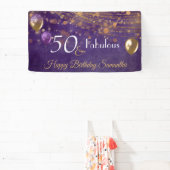 Eleganter Lila Goldglam 50 und fabelhafter Geburts Banner (InSitu)