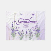 Eleganter Lila Goldlavender Wir Liebe Sie Oma Fleecedecke (Vorderseite (Horizontal))