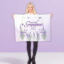 Eleganter Lila Goldlavender Wir Liebe Sie Oma Fleecedecke