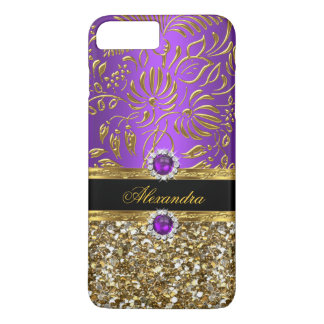 Eleganter Lila Goldmedaille Glitzer Case-Mate iPhone Hülle