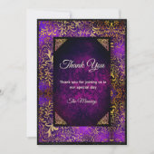 Eleganter lila Goldstaudampfer Vielen Dank Karte (Vorderseite)