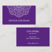 Eleganter Lila Handzieher Mandala Yoga Instructor Visitenkarte (Vorne/Hinten)