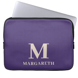 Eleganter Lila Haze Monogram Laptop-Sieb Laptopschutzhülle