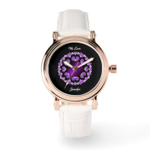 Eleganter lila Hintergrund mit Text Armbanduhr