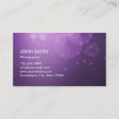 Eleganter Lila Hintergrund Moderne Fotografie Visitenkarte (Rückseite)