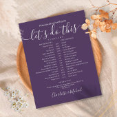 Eleganter Lila Hochzeitplan