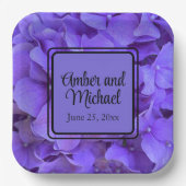 Eleganter lila Hydrangeas Lavender lilac Pappteller (Vorderseite)