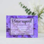Eleganter lila Hydrangeas Lavender UAWG RSVP Karte (Stehend Vorderseite)