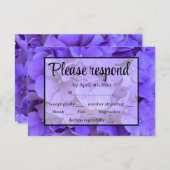 Eleganter lila Hydrangeas Lavender UAWG RSVP Karte (Vorne/Hinten)