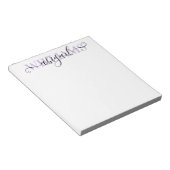 Eleganter, Lila Kalligraphieskriptname Notizblock (angewinkelt)