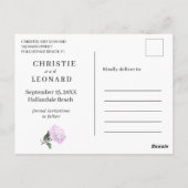 Eleganter Lila Lavander Moderner Save the Date Postkarte (Rückseite)