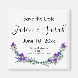 Eleganter lila Lavateur SAVE THE DATE Magnet