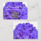 Eleganter lila Lavendel Blumenhydrangea QR Begleitkarte (Vorne/Hinten)