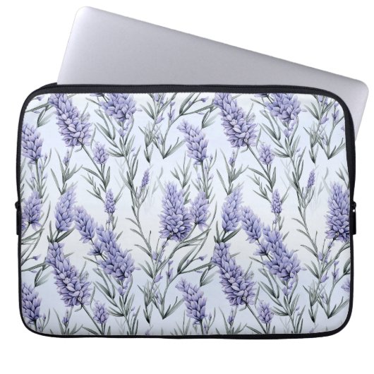 Eleganter Lila Lavendel Laptopschutzhülle (Vorderseite)