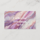 Eleganter Lila Lavendel Marble Agate Glitzer Veins Visitenkarte (Vorderseite)