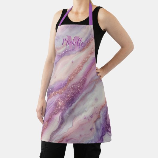 Eleganter Lila Lavendel-Marmor mit Glitzer-Venen Schürze (InSitu)