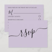 Eleganter lila Lavendel QR Code UAWG Wedding RSVP Karte (Vorne/Hinten)