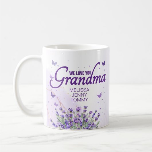 Eleganter Lila Lavendel Wir Liebe Sie Oma Kaffeetasse (Links)
