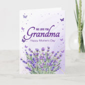 Eleganter Lila Lavendel Wir Liebe Sie Oma Karte (Vorderseite)