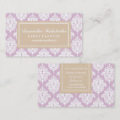 Eleganter lila lila Damast personalisiert Visitenkarte (Vorne/Hinten)