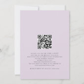Eleganter Lila Lilac Florals QR Code Wedding Einladung (Rückseite)