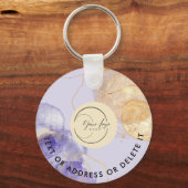 Eleganter Lila Logos und QR Code Company Schlüssel Schlüsselanhänger (Vorderseite)