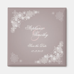 Eleganter lila Magnet der Schneeflocken Save the