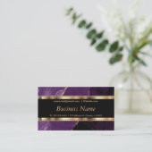 Eleganter Lila Marmor und Gold Visitenkarte (Stehend Vorderseite)