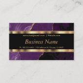 Eleganter Lila Marmor und Gold Visitenkarte (Vorderseite)