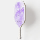 Eleganter Lila Marmorname Mit Monogramm Player Pickleball Schläger (Links)