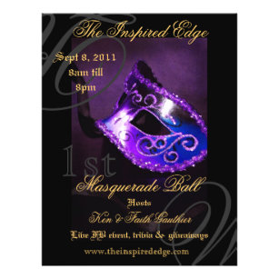 Eleganter Lila Masquerade Ball Party Event Flyer