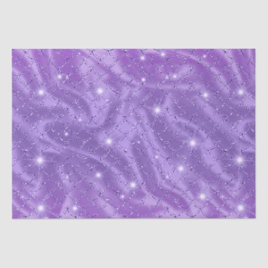 Eleganter Lila Mermaid-Scales Metallic-Glitzer Seidenpapier (Vorderseite)