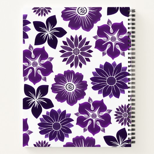 Eleganter Lila Mustername Notizblock (Rückseite)