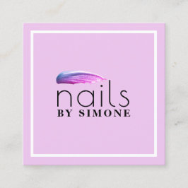 Eleganter lila Nagellack Quadratische Visitenkarte