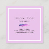 Eleganter lila Nagellack Quadratische Visitenkarte (Rückseite)