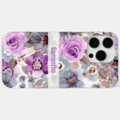 Eleganter Lila Name Personalisiert Case-Mate iPhone Hülle (Rückseite (Horizontal))