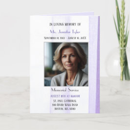 Eleganter Lila Obituary Bereavement Service Programm