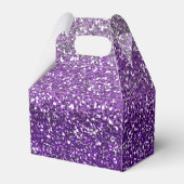 Eleganter Lila Ombre Glitzer Funkelnd Geschenkschachtel (Rückseite)