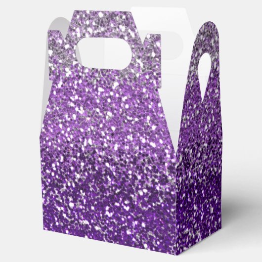 Eleganter Lila Ombre Glitzer Funkelnd Geschenkschachtel (Geöffnet)