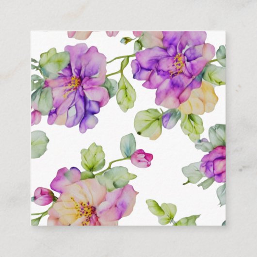 Eleganter lila orangefarbener QR-Code in Aquarellf Begleitkarte (Rückseite)